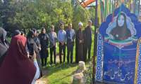  حضورمدیرشبکه بهداشت ودرمان و رِئیس بیمارستان شهیدانصاری رودسربر مزار شهیده مدافع سلامت